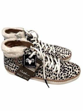 Montelliana 1965 Sandy High Top Sneaker Boots Cow Spot Calf Fur Size 8 New